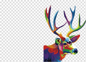 Reindeer T-shirt Online shopping, Colorful deer transparent background PNG clipart