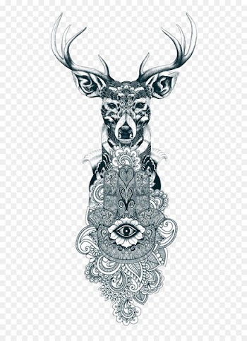 Reindeer Tattoo Drawing Gray wolf - Tattoo 