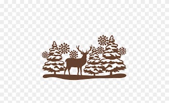Reindeer Winter Scene Svg Scrapbook Cut File Cute Clipart - Christmas Scene Stencil