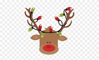 Reindeer With Christmas Lights Svg Cutting Files For - Reindeer Antlers With Lights