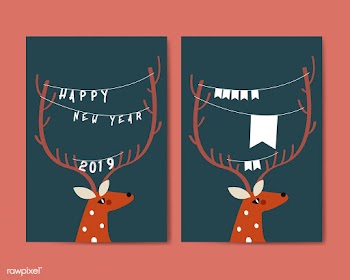 Reindeer with decoration around horn vector | Free stock vector - 518609