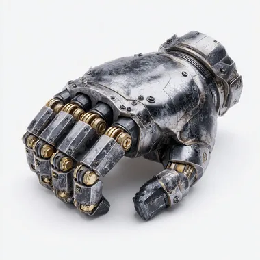 Reinforced Titanium Cybernetic Fist for Enhanced Combat
