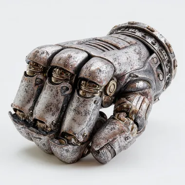 Reinforced Titanium Cybernetic Fist for Enhanced Combat