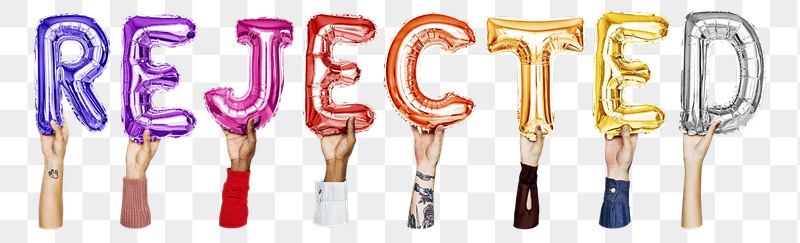 Rejected word png, hands holding | Free PNG - rawpixel