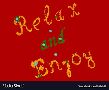 Relax and enjoy card summer lettering vector image