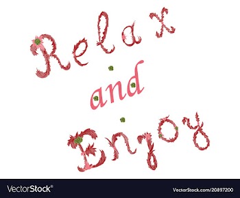 Relax and enjoy card summer lettering vector image