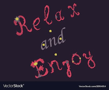 Relax and enjoy card summer lettering vector image
