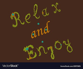 Relax and enjoy card summer lettering vector image