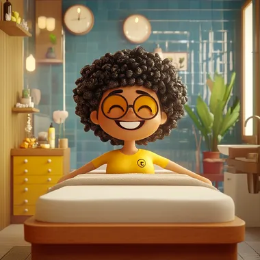 Relaxing Afro Emoji at Spa Relaxing Afro Emoji at Spa