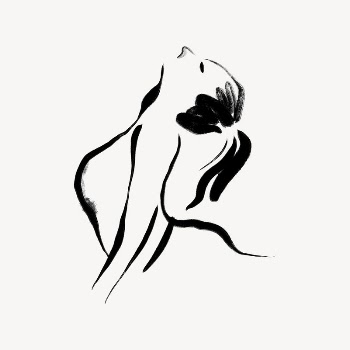 Relaxing pose collage element, drawing | Free Photo - rawpixel