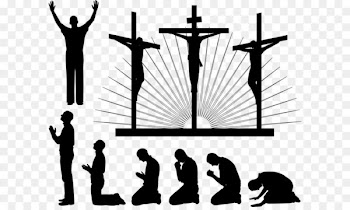 Religion Christian cross Christianity Prayer - Cross prayer pose silhouette figures 