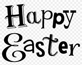 Religious Easter Clip Art Black And White Easter Clipart - Happy Easter Word Art