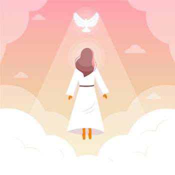 Religious resurrection day with pigeon Free Vector