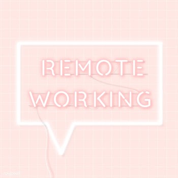 Remote working during coronavirus pandemic neon sign vector | Free  vector - 2305696