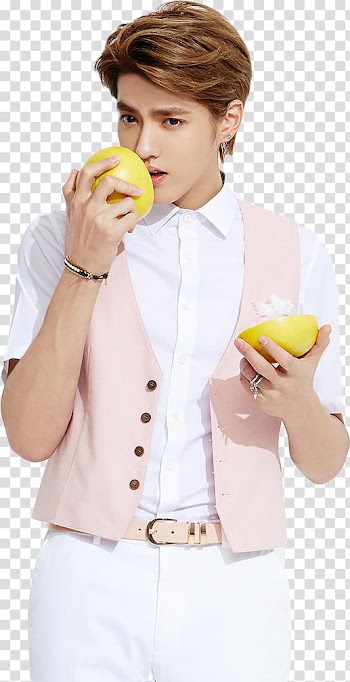 Render EXO For Ivy Club, man holding citrus fruit transparent background PNG clipart