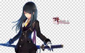 Render Katana girl, woman anime character transparent background PNG clipart