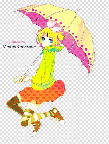 Render Melancholic Rin, yellow haired female anime transparent background PNG clipart