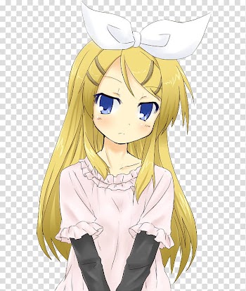Render  Special Kagamine, yellow haired girl anime transparent background PNG clipart