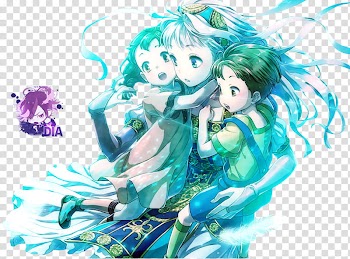Render , three girl's anime illustration transparent background PNG clipart