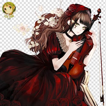 Render Violinist Girl, woman anime character transparent background PNG clipart