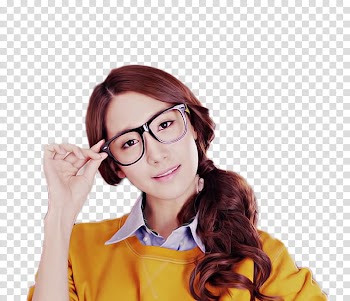 Render Yoona, woman wearing eyeglasses with black frames transparent background PNG clipart
