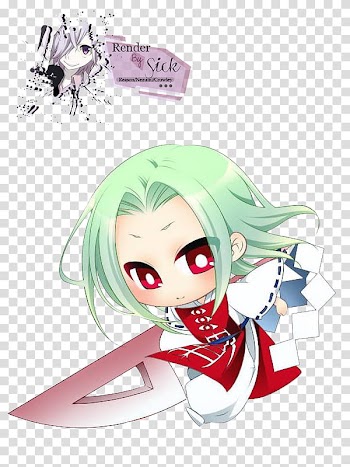 Renders Anime Chibi, green haired animated character illustration transparent background PNG clipart