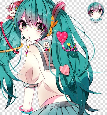 Renders Anime, green haired female anime character in school uniform transparent background PNG clipart
