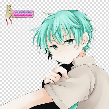 Renders VOCALOID, green haired male anime character transparent background PNG clipart