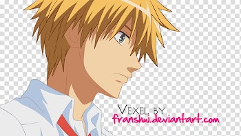 Renders, yellow haired male anime character illustration transparent background PNG clipart