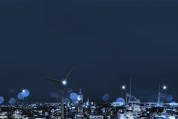 Renewable energy city background, wind | Free Photo - rawpixel