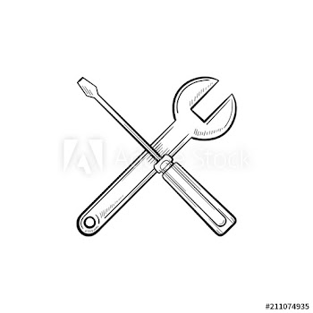 Repair tools hand drawn outline doodle icon