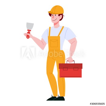 Repairman or builder in the uniform