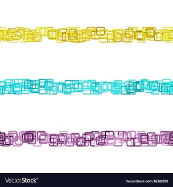 Repeatable square pattern separator line set vector image
