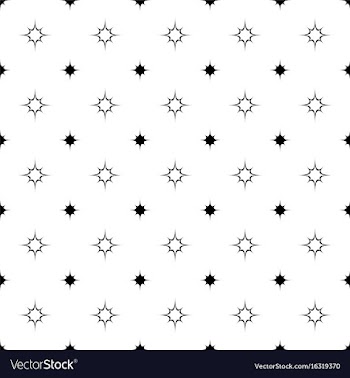 Repeating abstract monochrome curved star pattern vector image