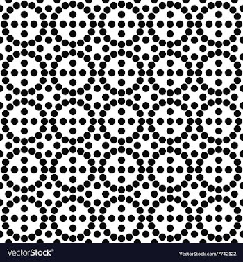 Repeating black and white circle pattern vector image