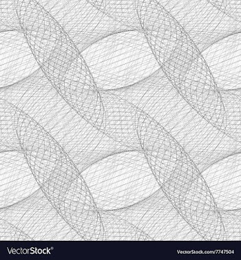 Repeating black and white curved grid pattern vector image