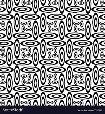 Repeating black and white ellipse pattern vector image