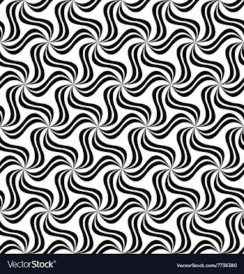 Repeating black and white soft curve pattern vector image