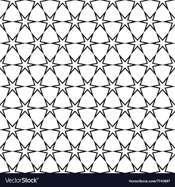 Repeating black and white star pattern vector image