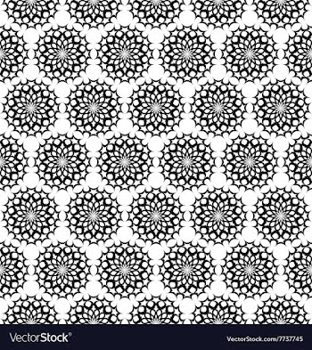 Repeating black white ornament pattern vector image