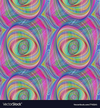 Repeating colorful ellipse fractal pattern design vector image