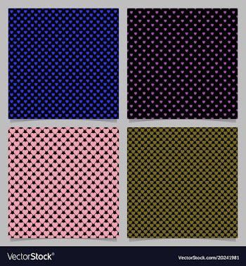 Repeating heart pattern background set - love vector image
