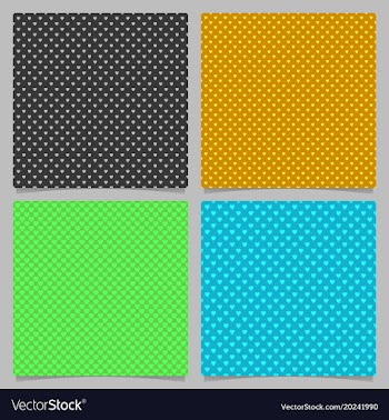 Repeating heart pattern background set - love vector image