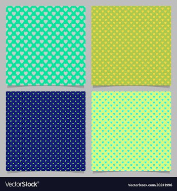 Repeating heart pattern background set - love vector image