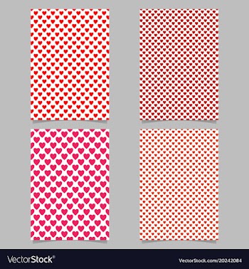 Repeating heart pattern brochure template set vector image