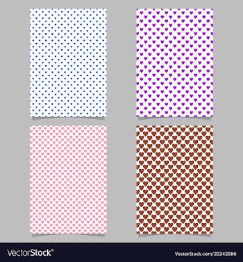 Repeating heart pattern brochure template set vector image