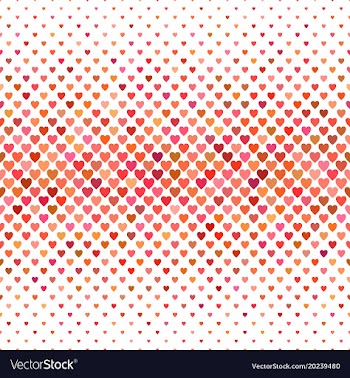 Repeating horizontal red heart background pattern vector image