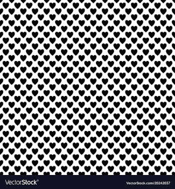Repeating monochrome heart pattern design vector image