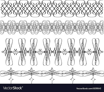 Repeating ornaments set of borders vector image