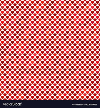 Repeating red heart background pattern design vector image